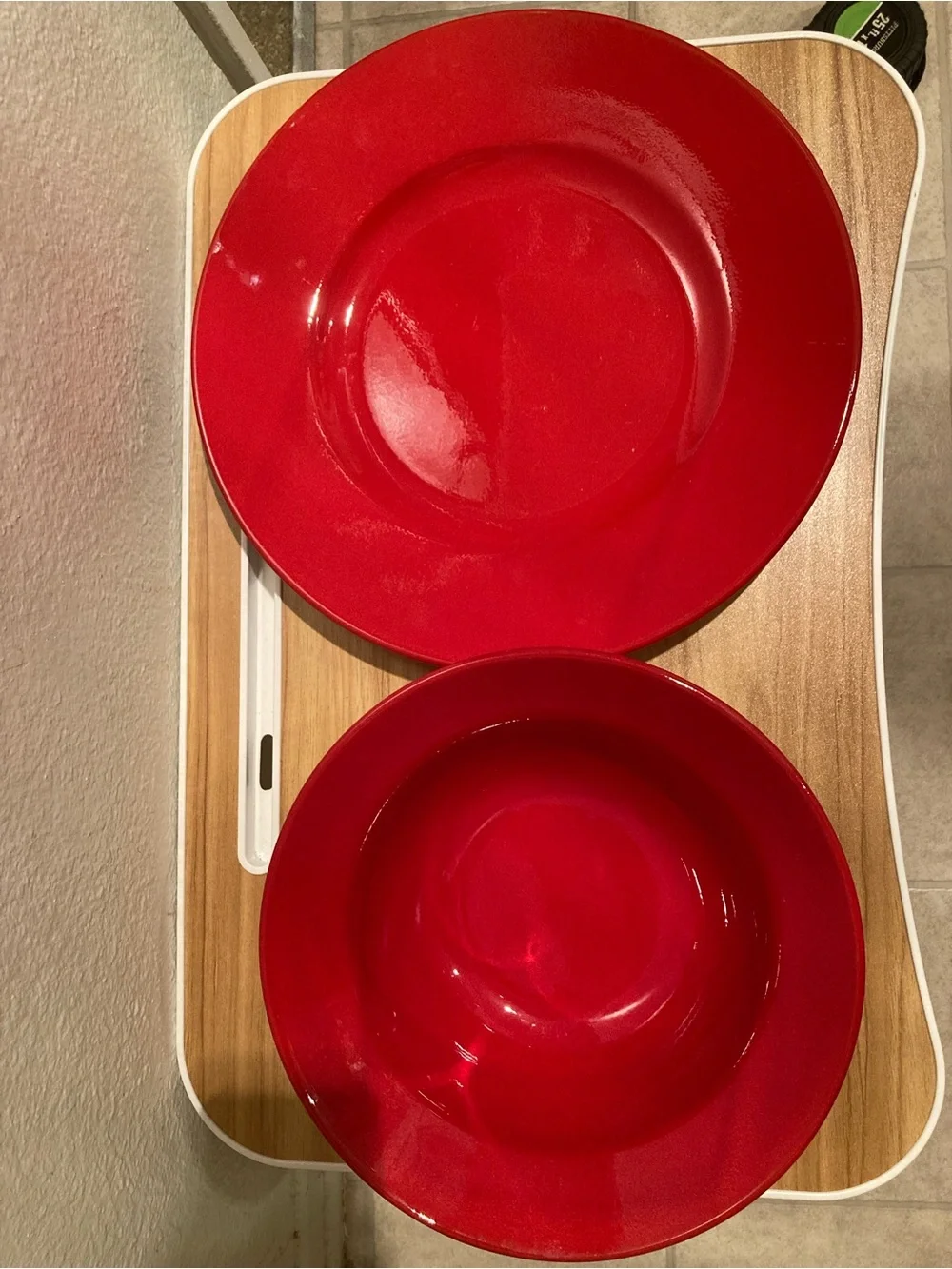 Set Of 2 Pier 1 red 10” serving bowl 13” serving plate platter earthenware dish